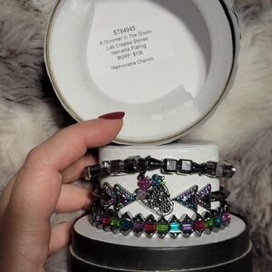 FREE OG W/purchase - A Glimmer In The Gloom Hematite Plated Bracelet Set